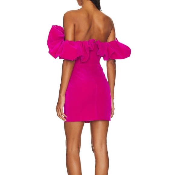 Line & Dot size M velvet hot pink dress - Picture 1 of 4
